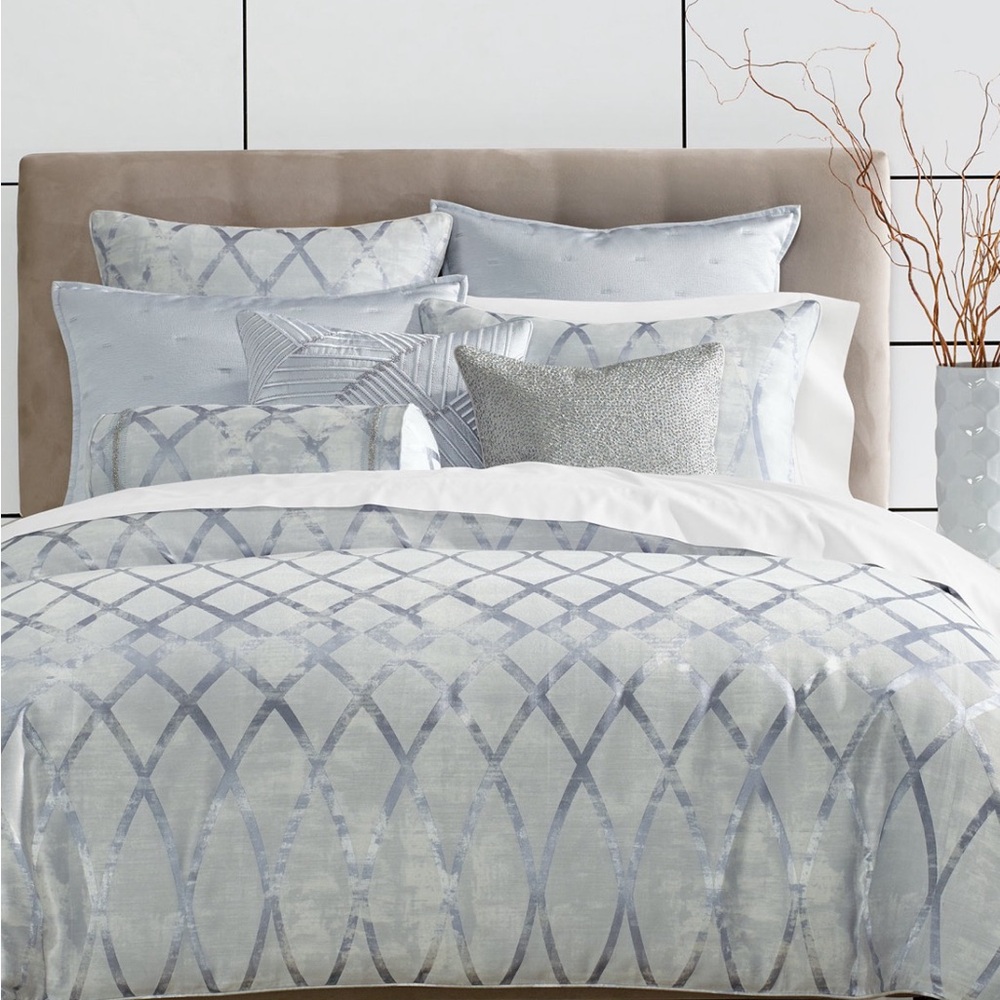 Hotel Collection Silver and Gray Duvet Cover